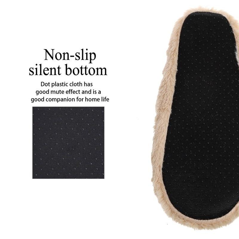 Chausson d'intérieur hiver pour femme, antidérapant, en coton doux et chaud avec fausse fourrure, oreilles de souris, mousse à mémoire de forme, moelleux et confortable