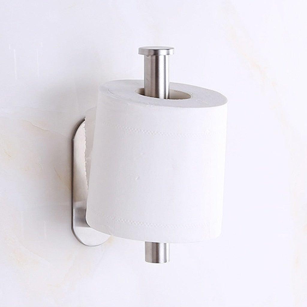 Support de rouleau de papier toilette adhésif pour la maison, support de papier toilette mural en acier inoxydable pour salle de bain, porte-papier toilette autocollant, support de rouleau de papier toilette mural pour salle de bain