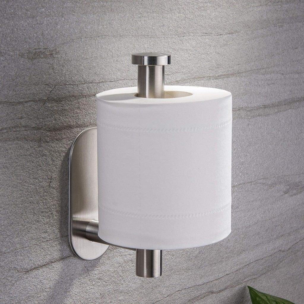 Support de rouleau de papier toilette adhésif pour la maison, support de papier toilette mural en acier inoxydable pour salle de bain, porte-papier toilette autocollant, support de rouleau de papier toilette mural pour salle de bain