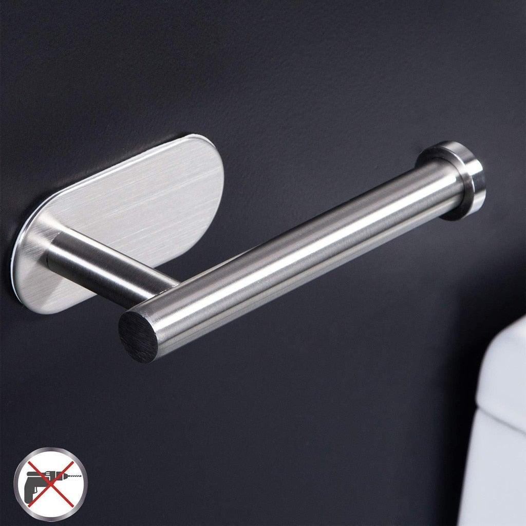 Support de rouleau de papier toilette adhésif pour la maison, support de papier toilette mural en acier inoxydable pour salle de bain, porte-papier toilette autocollant, support de rouleau de papier toilette mural pour salle de bain