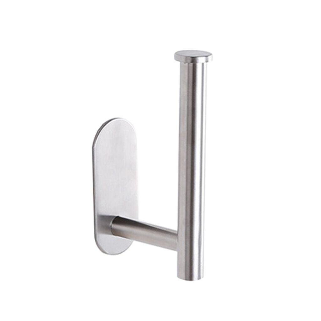 Support de rouleau de papier toilette adhésif pour la maison, support de papier toilette mural en acier inoxydable pour salle de bain, porte-papier toilette autocollant, support de rouleau de papier toilette mural pour salle de bain