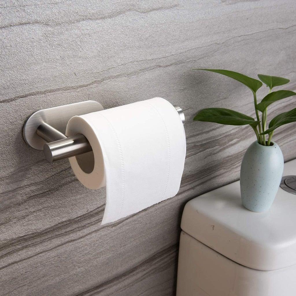 Support de rouleau de papier toilette adhésif pour la maison, support de papier toilette mural en acier inoxydable pour salle de bain, porte-papier toilette autocollant, support de rouleau de papier toilette mural pour salle de bain