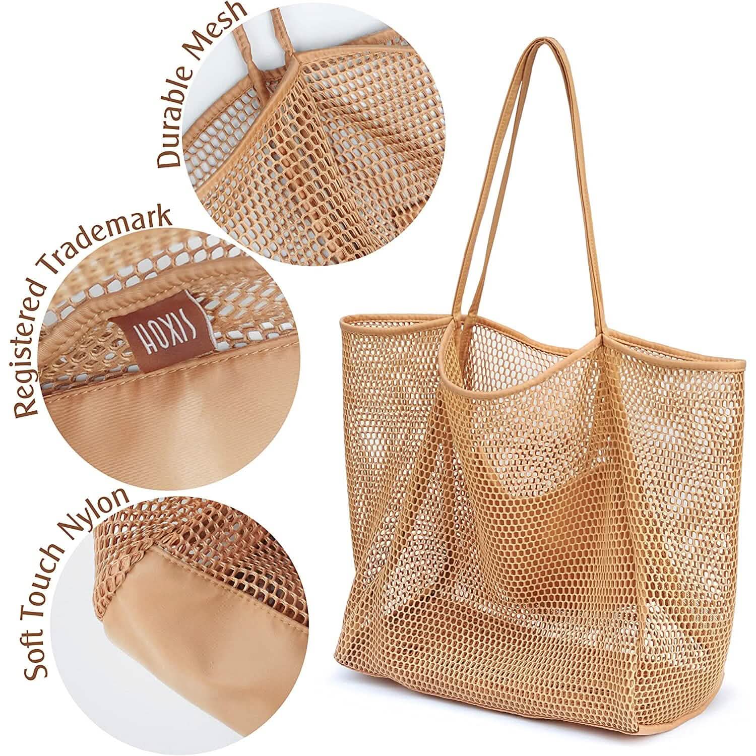 HOXIS Sac à Bandoulière en Maille de Plage pour Femme