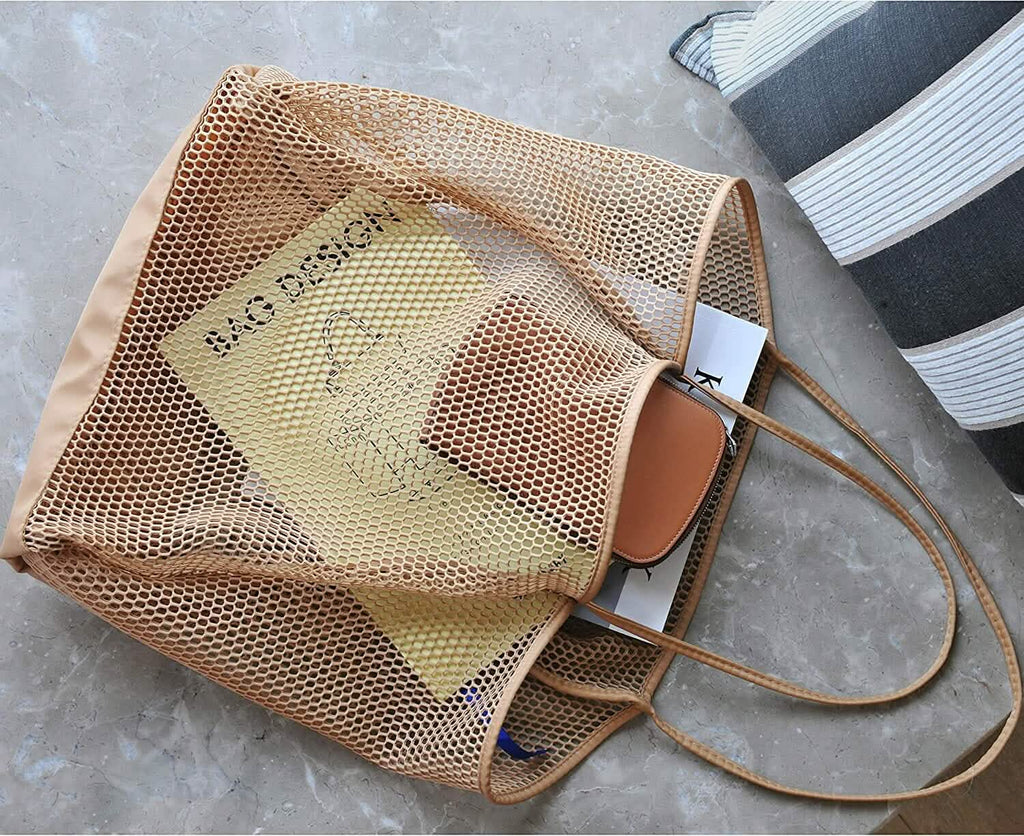 HOXIS Sac à Bandoulière en Maille de Plage pour Femme