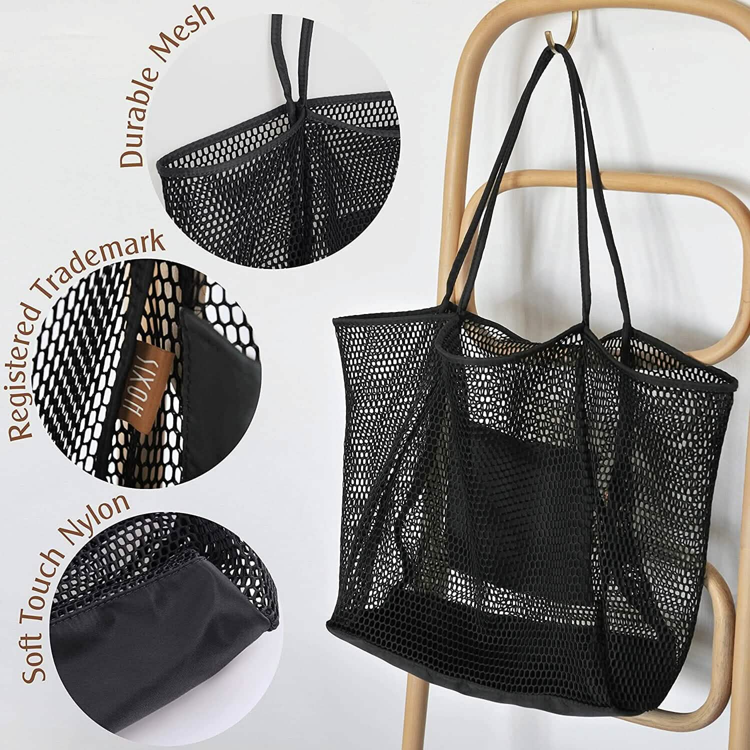 HOXIS Sac à Bandoulière en Maille de Plage pour Femme