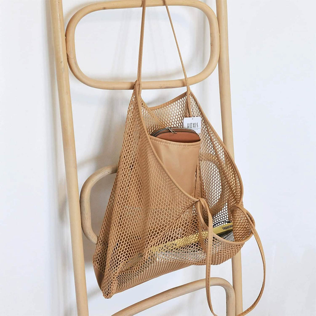 HOXIS Sac à Bandoulière en Maille de Plage pour Femme