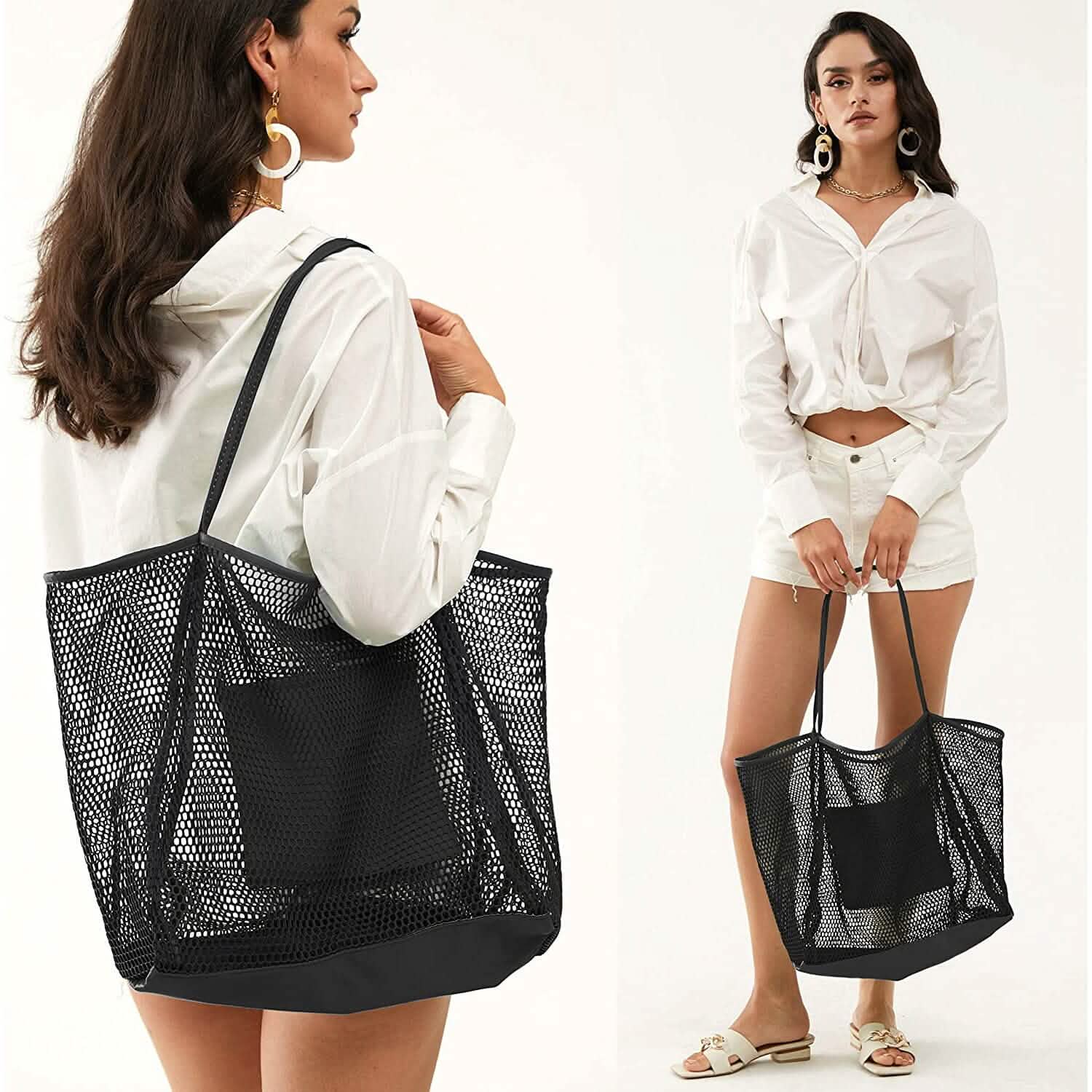 HOXIS Sac à Bandoulière en Maille de Plage pour Femme