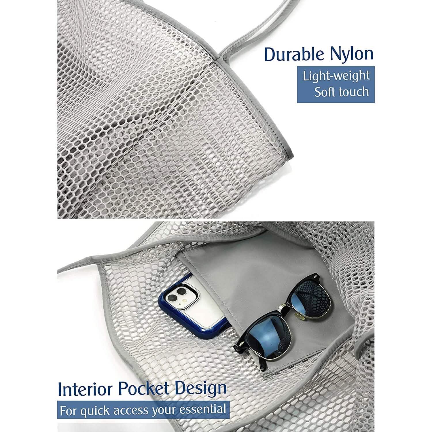 HOXIS Sac à Bandoulière en Maille de Plage pour Femme