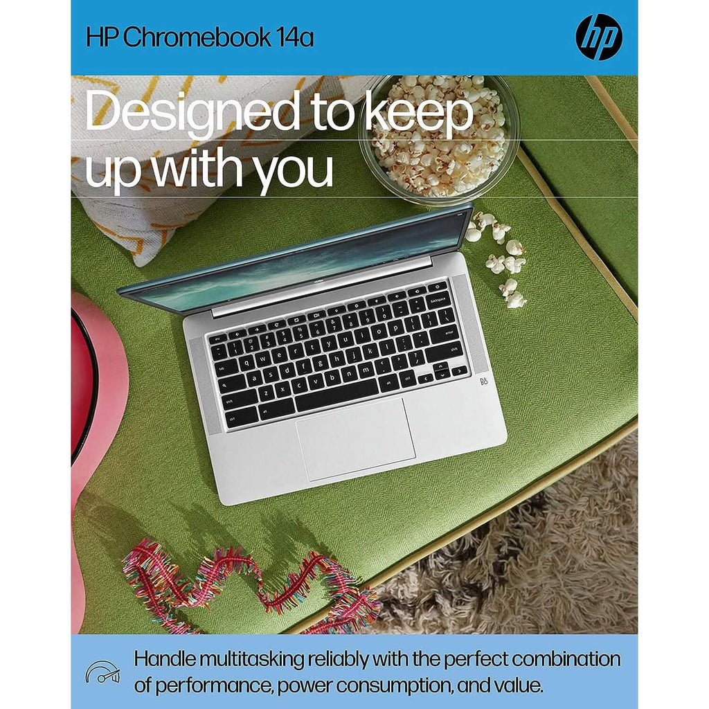 HP 14a-na0220nr, Chromebook HD 14" Intel Celeron N4120, 4 Go de RAM, 64 Go eMMC (Reconditionné)