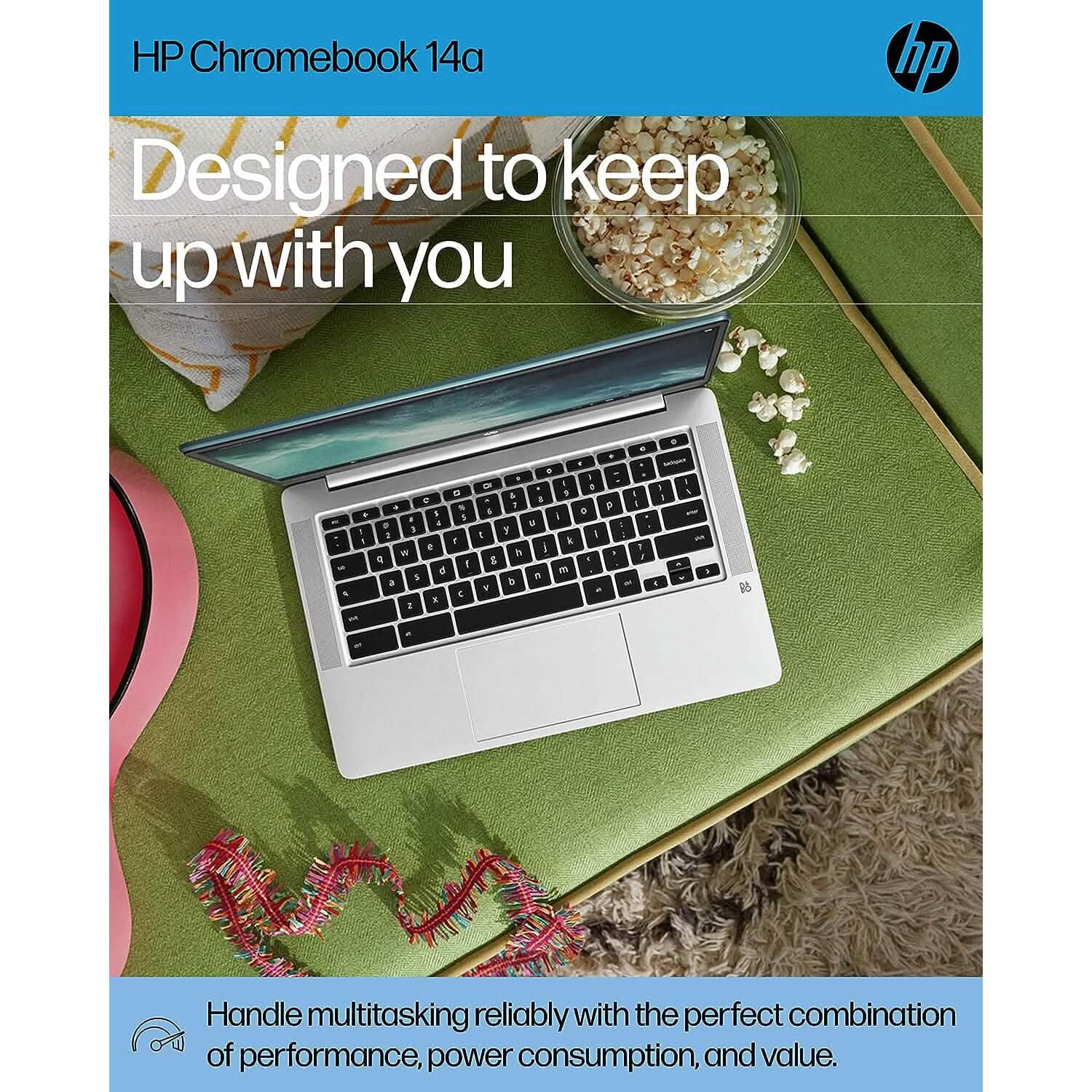 HP 14a-na0220nr, Chromebook HD 14" Intel Celeron N4120, 4 Go de RAM, 64 Go eMMC (Reconditionné)
