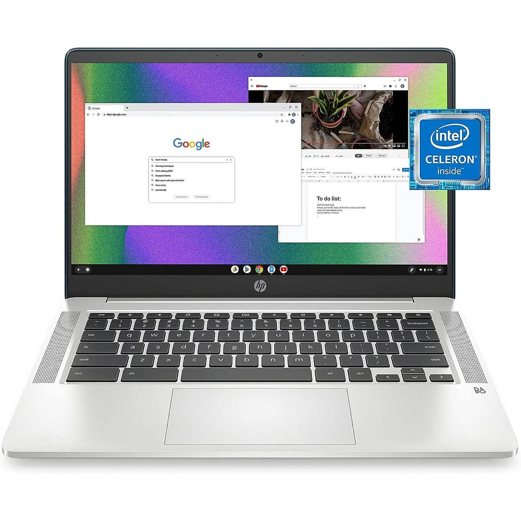 HP 14a-na0220nr, Chromebook HD 14" Intel Celeron N4120, 4 Go de RAM, 64 Go eMMC (Reconditionné)