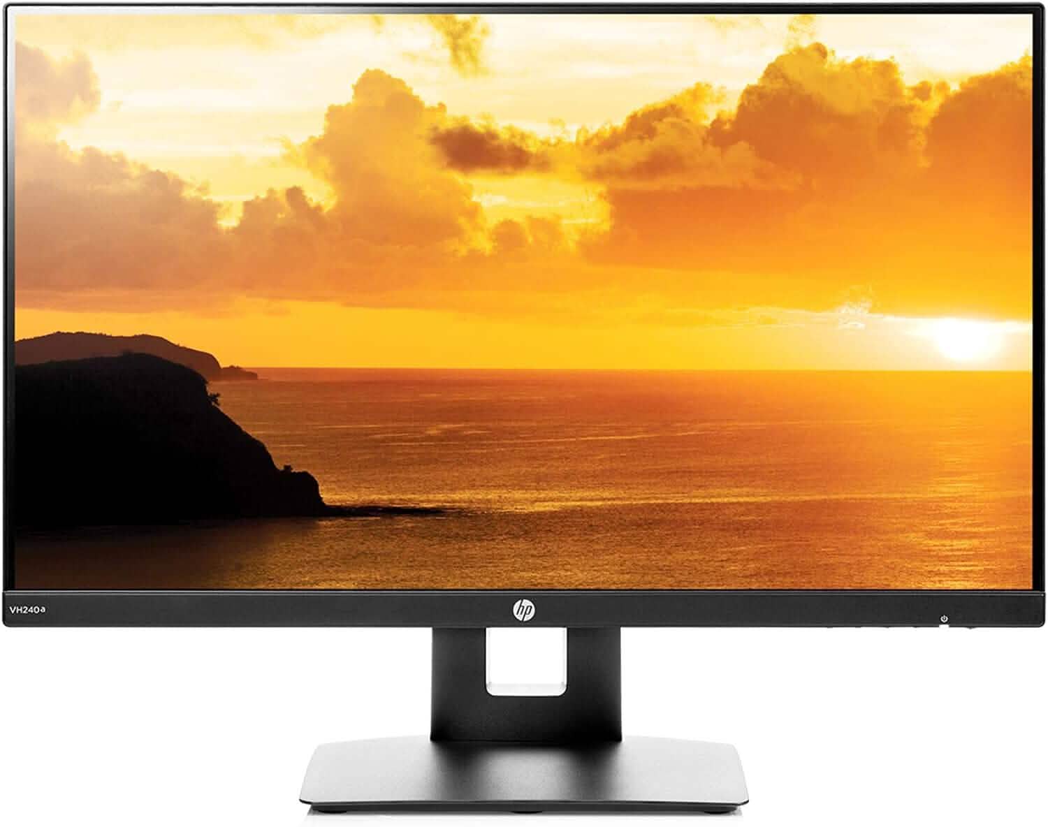 Moniteur DEL HP VH240a IPS FHD 23,8 po HDMI VGA avec haut-parleurs (remis à neuf)