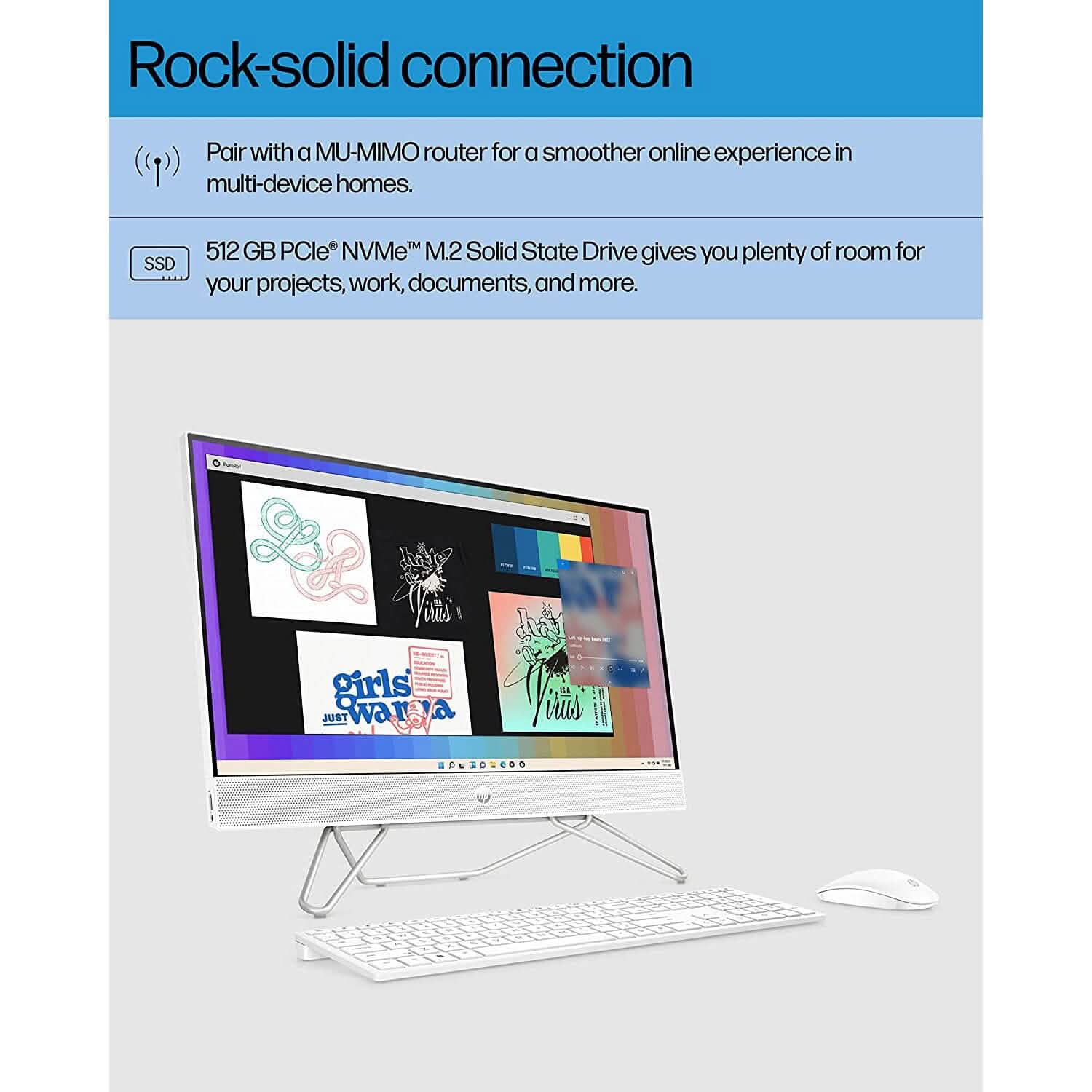 PC tout-en-un HP, écran tactile Full HD de 23,8 pouces, Intel Core i5-1235U, 8 Go de RAM, 512 Go de SSD (reconditionné)