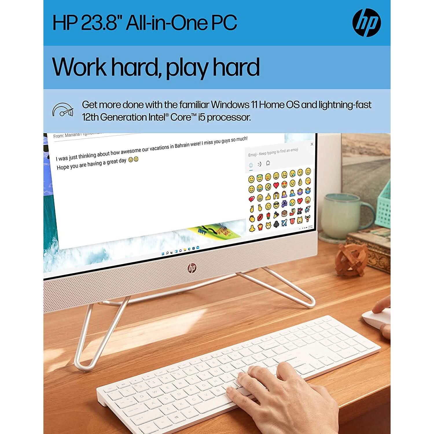 PC tout-en-un HP, écran tactile Full HD de 23,8 pouces, Intel Core i5-1235U, 8 Go de RAM, 512 Go de SSD (reconditionné)