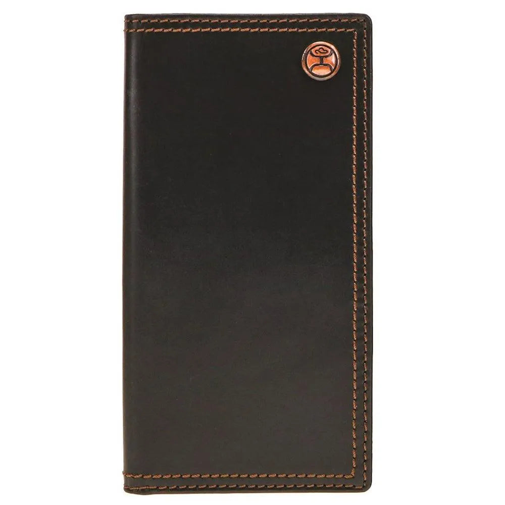 Portefeuille de rodéo HOOey Smooth Double Stitch Edge (noir) pour homme