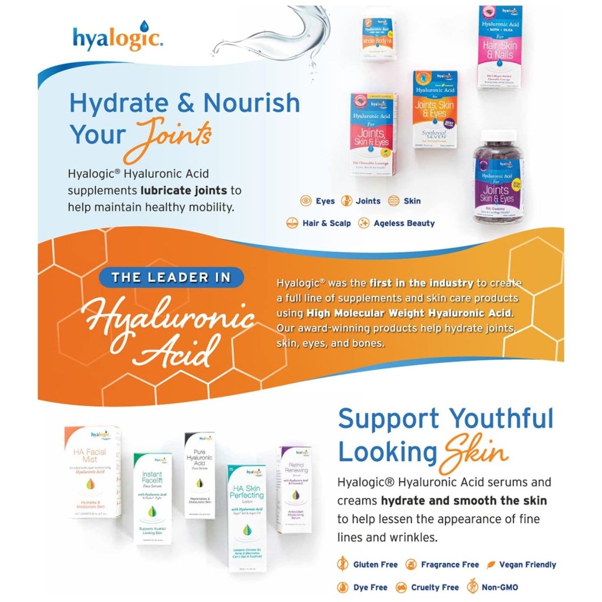 Hyalogic - Sérum instantané pour le visage avec acide hyaluronique et Pepha-Tight - 30 ml