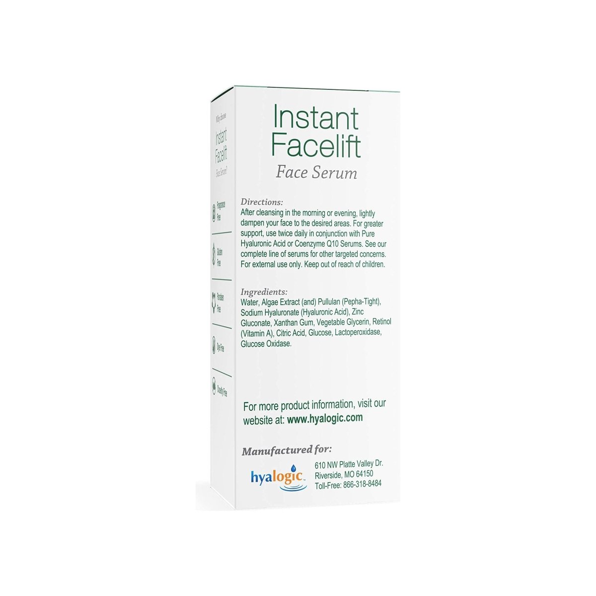 Hyalogic - Sérum instantané pour le visage avec acide hyaluronique et Pepha-Tight - 30 ml