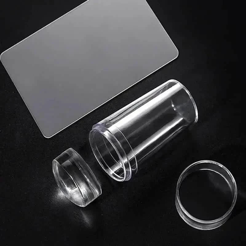 Kit tampon et racloir à ongles en silicone hypoallergénique pour plaque d'estampage French Manucure