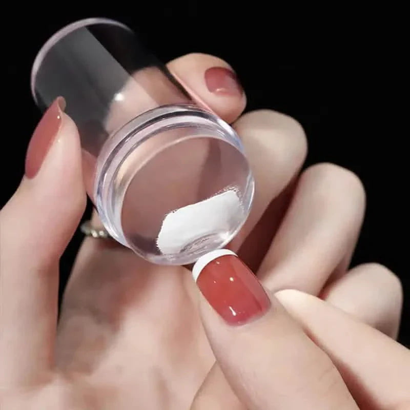 Kit tampon et racloir à ongles en silicone hypoallergénique pour plaque d'estampage French Manucure
