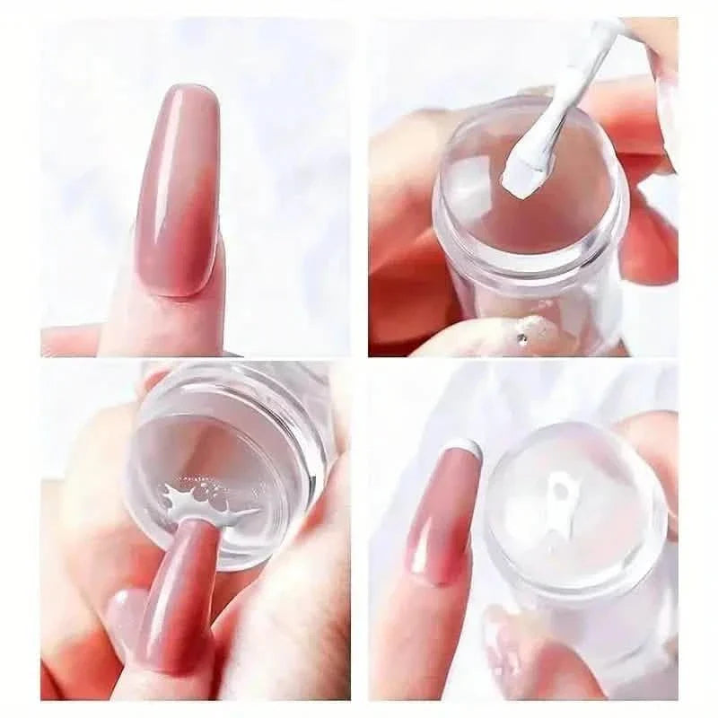 Kit tampon et racloir à ongles en silicone hypoallergénique pour plaque d'estampage French Manucure