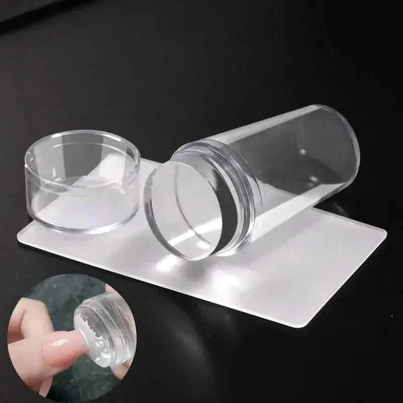 Kit tampon et racloir à ongles en silicone hypoallergénique pour plaque d'estampage French Manucure