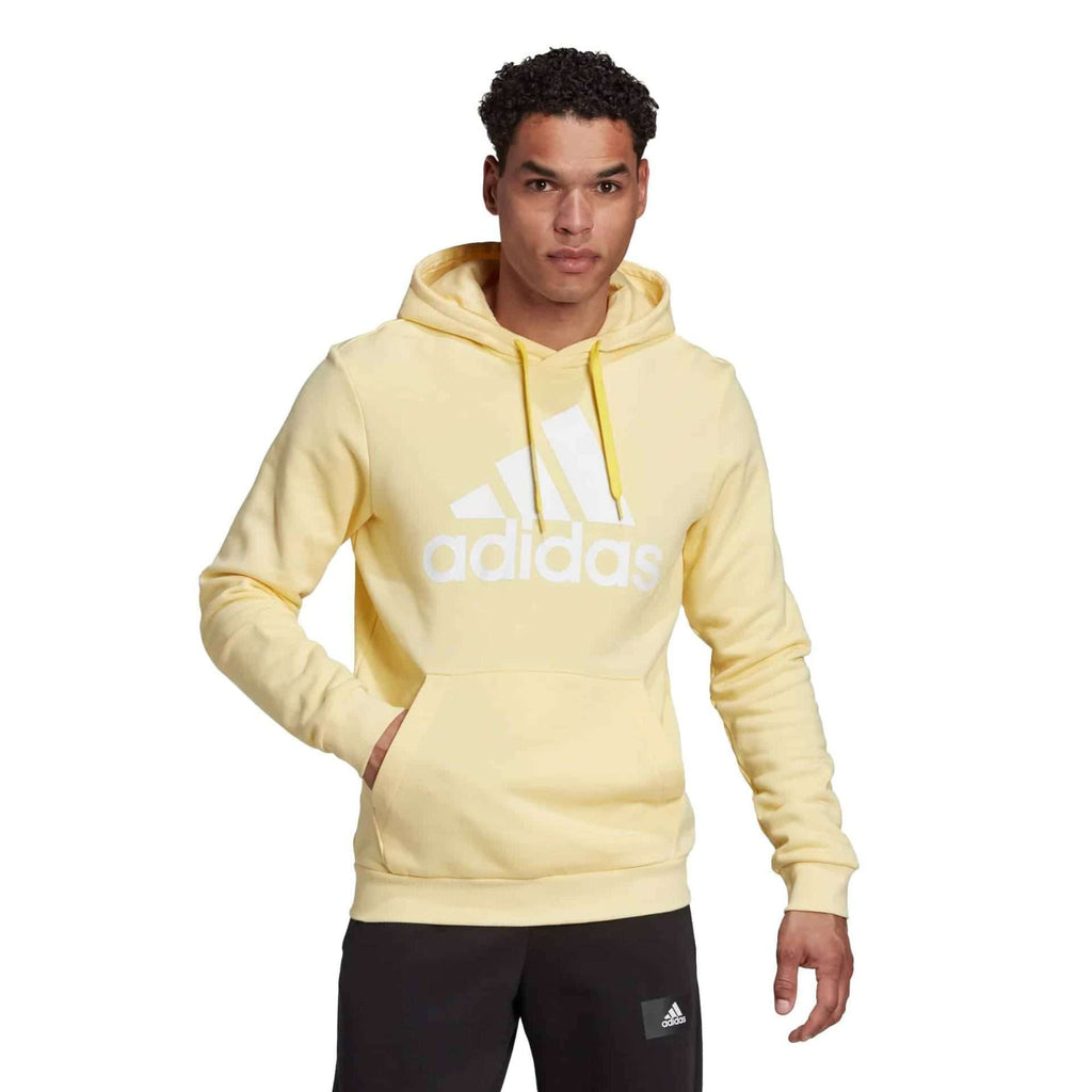 Sweat à capuche en molleton avec grand logo Essentials pour homme adidas - Jaune