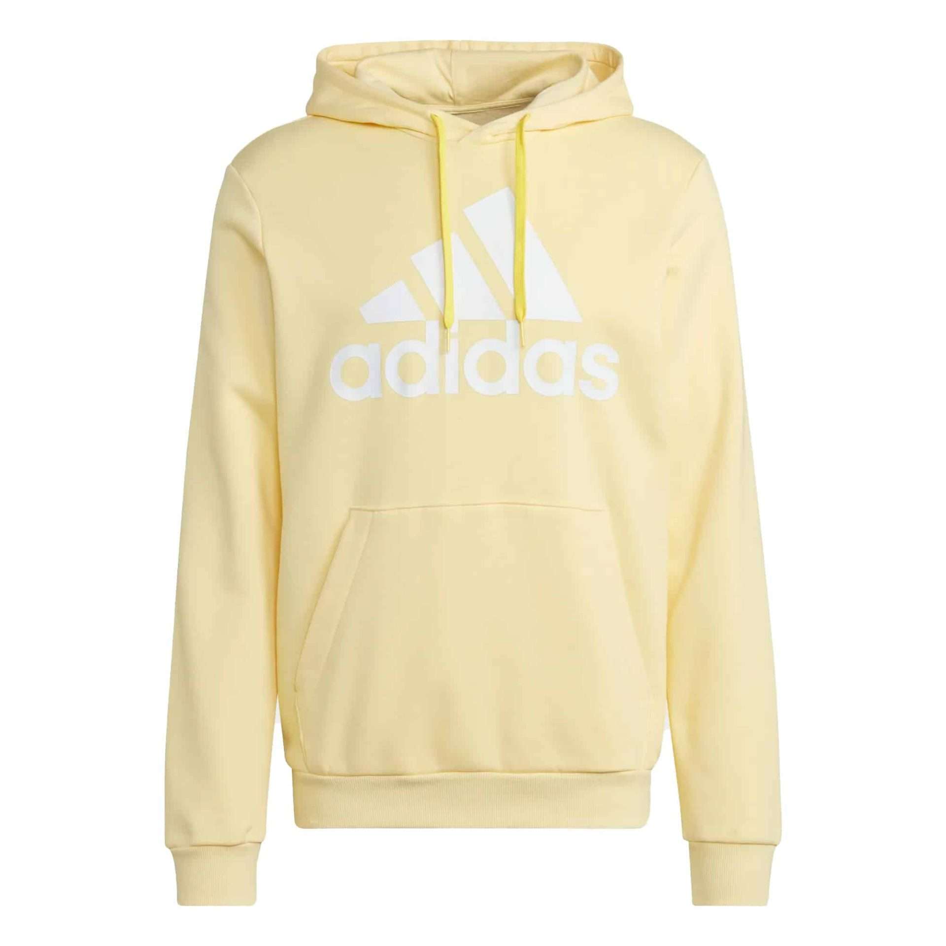 Sweat à capuche en molleton avec grand logo Essentials pour homme adidas - Jaune