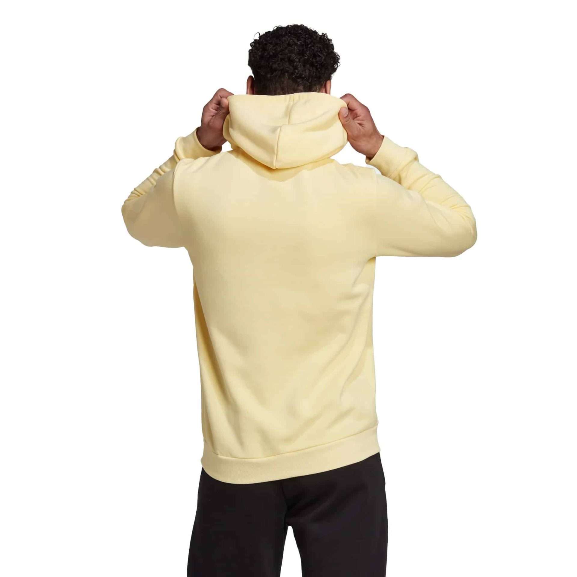 Sweat à capuche en molleton avec grand logo Essentials pour homme adidas - Jaune