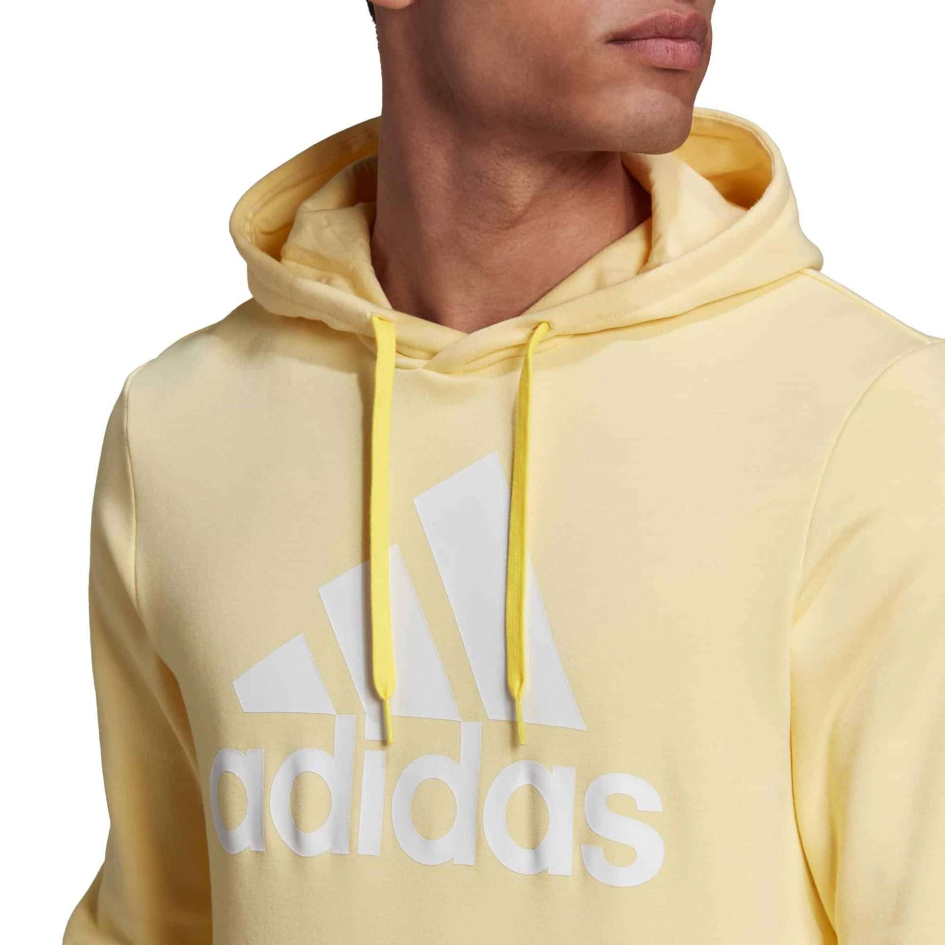 Sweat à capuche en molleton avec grand logo Essentials pour homme adidas - Jaune