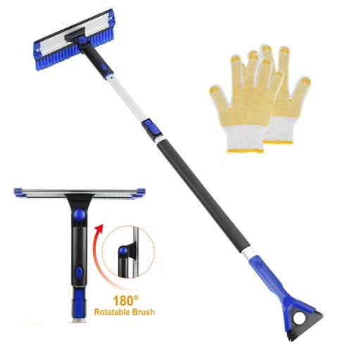 Grattoir à glace et raclette à neige télescopique extensible