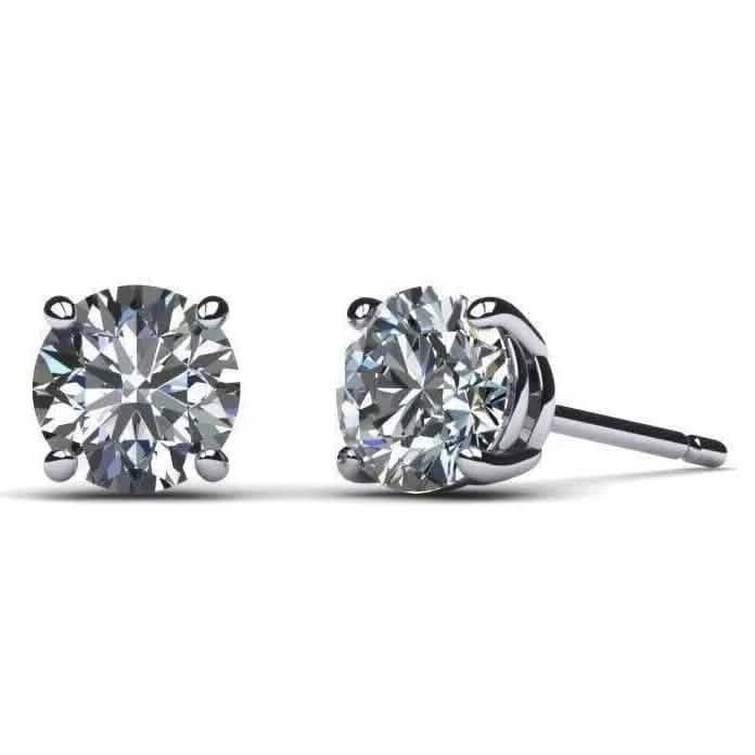 Boucles d'oreilles de fiançailles IGI avec diamants ronds VS1 D de 4,34 carats créés en laboratoire, pureté à l'œil nu