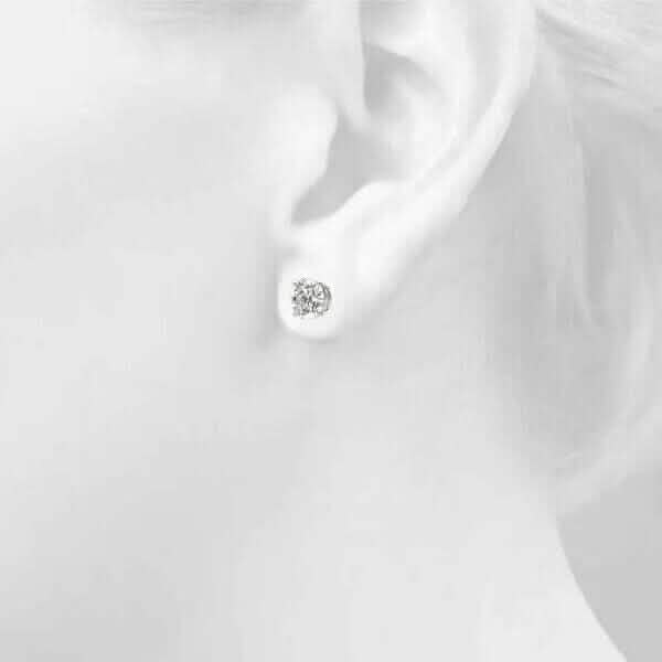 Boucles d'oreilles de fiançailles IGI avec diamants ronds VS1 D de 4,34 carats créés en laboratoire, pureté à l'œil nu