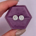 Boucles d'oreilles de fiançailles avec diamants IGI VVS2 E rond 7.54 Ctw de synthèse