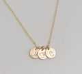 Tiny Gold Initial Disc Necklace – 9mm Charm on 18” Chain