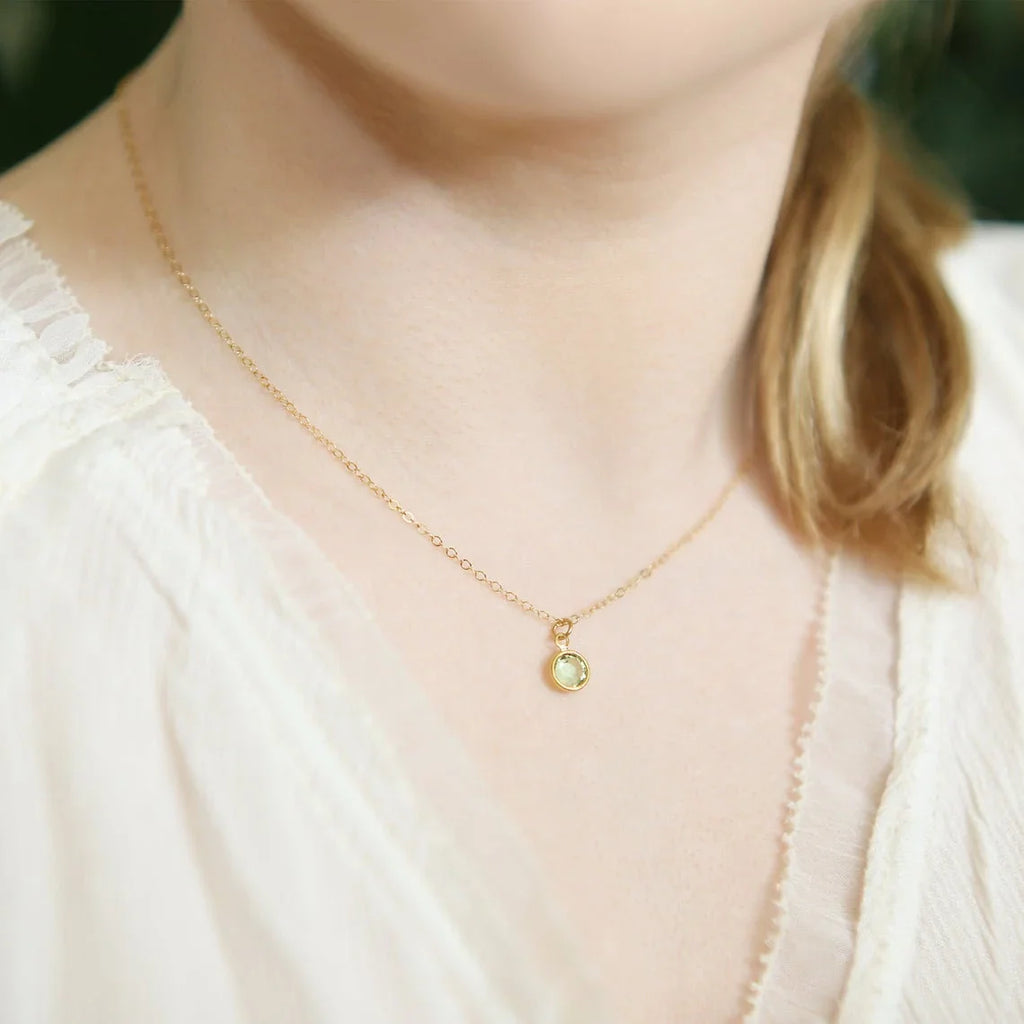 Collier de naissance doré – Cristaux Swarovski sur chaîne en or rempli de 18 po