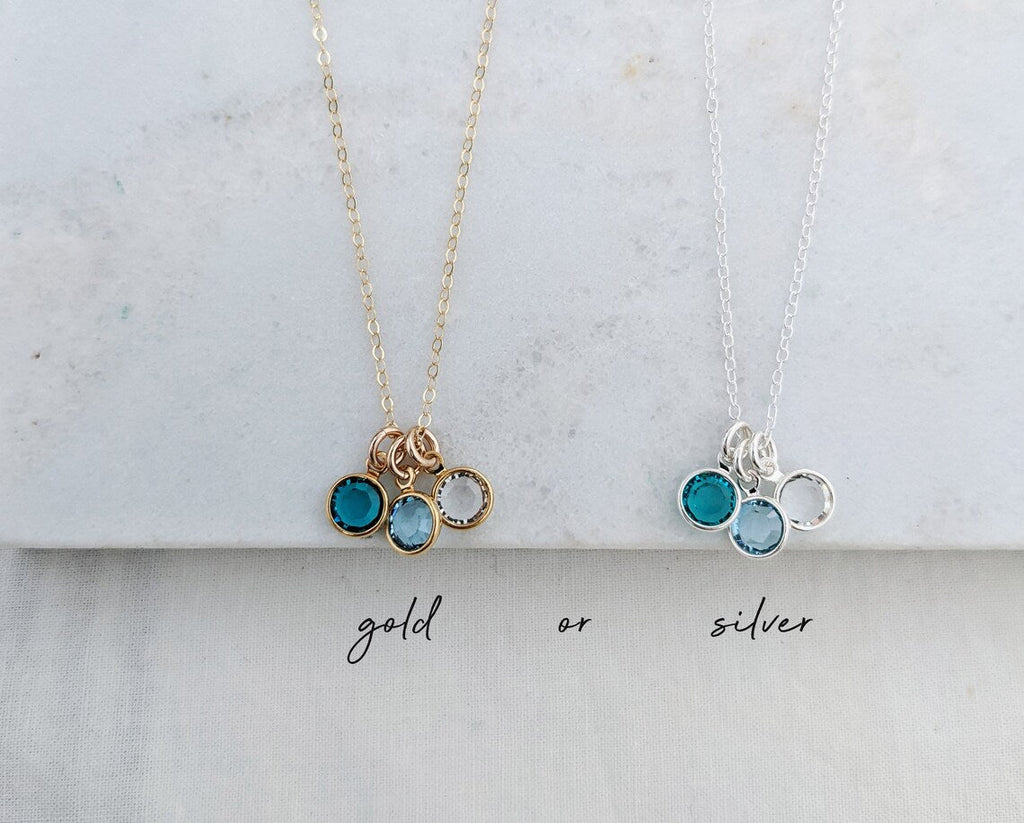 Custom Swarovski Birthstone Necklace – Sterling Silver, 18" Chain