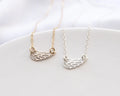 Sideways Angel Wing Memorial Necklace – 18" Gold Filled or Sterling Silver