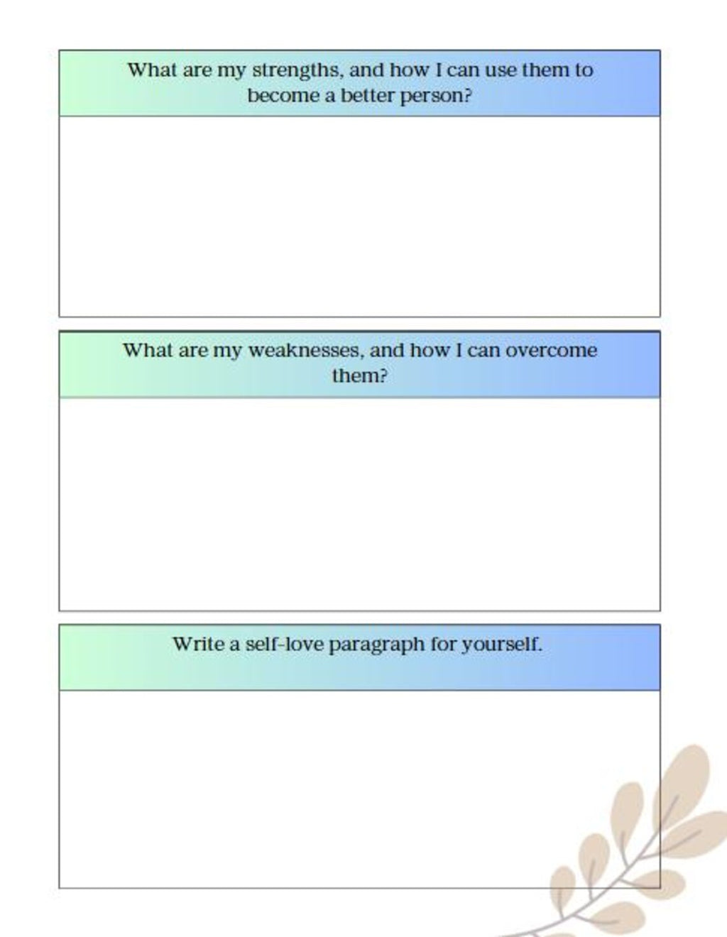Self-Love Journal | 30 Pages | Printable & Editable