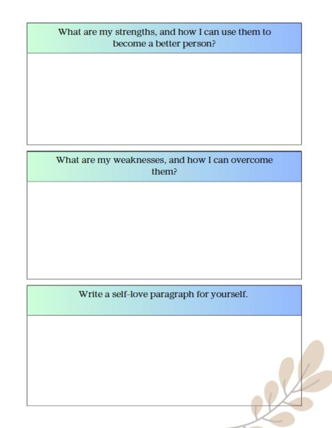 Self-Love Journal | 30 Pages | Printable & Editable
