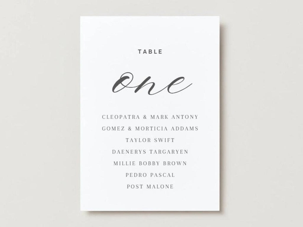 Numéros de table de mariage 1 à 10 | Panneaux de plan de table imprimables