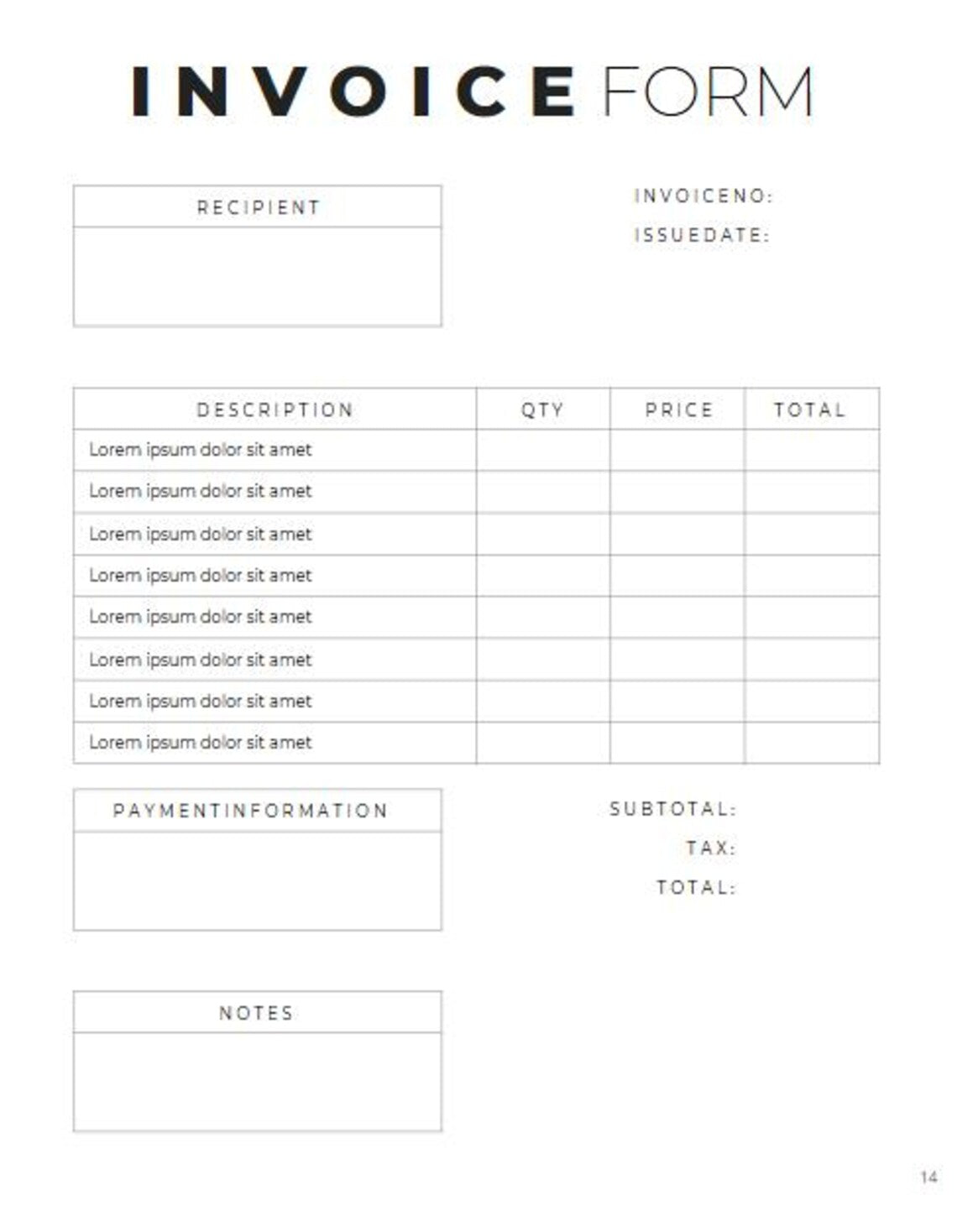 Planificateur complet pour petites entreprises | Plus de 50 pages | Imprimable et modifiable