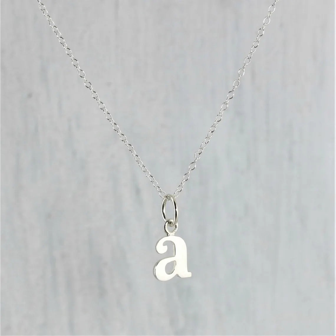 Tiny Typewriter Initial Necklace – Choose Your Letter, Sterling Silver Charm on 16" Chain