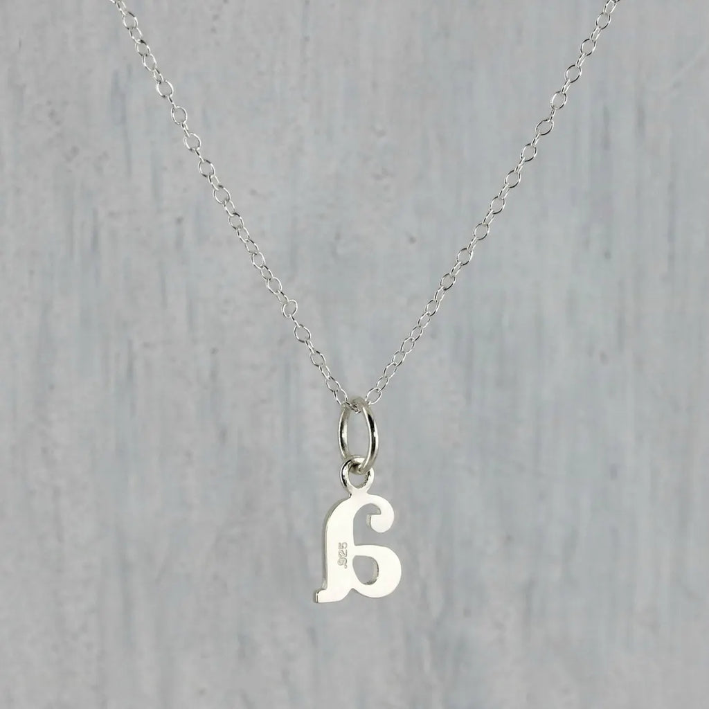 Tiny Typewriter Initial Necklace – Choose Your Letter, Sterling Silver Charm on 16" Chain