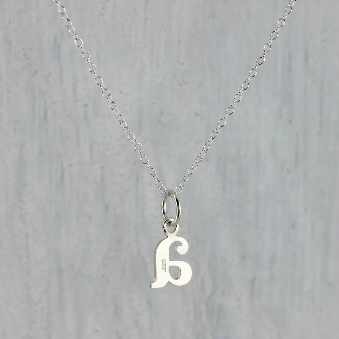Tiny Typewriter Initial Necklace – Choose Your Letter, Sterling Silver Charm on 16" Chain