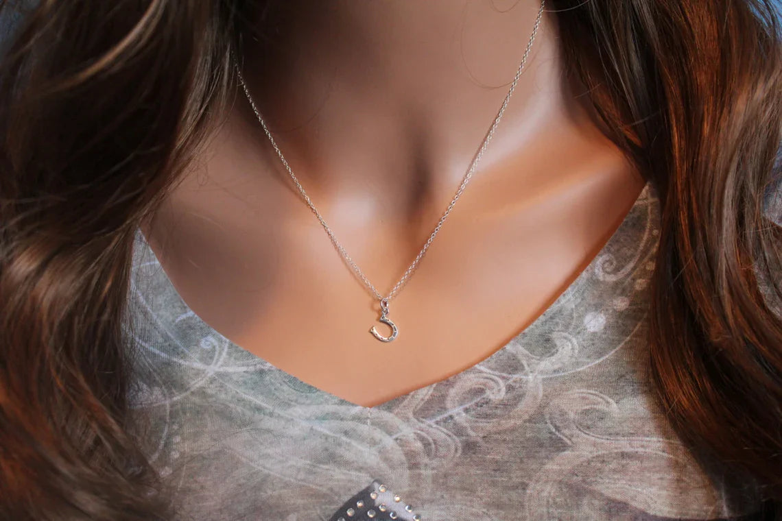 Tiny Horseshoe Necklace – Sterling Silver Charm on 18" Chain