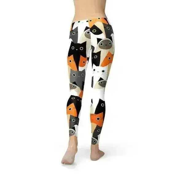 Legging femme à imprimé chats