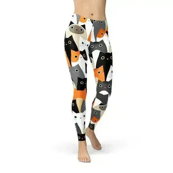 Legging femme à imprimé chats