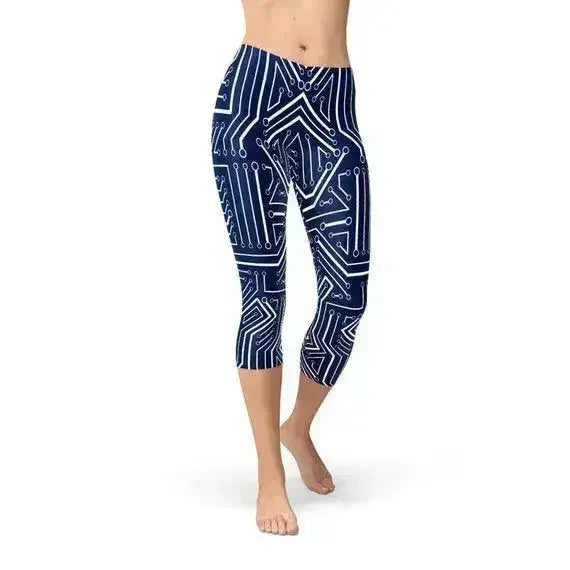 Legging Capri de sport bleu marine pour femme