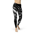 Legging noir motifs notes de piano femme