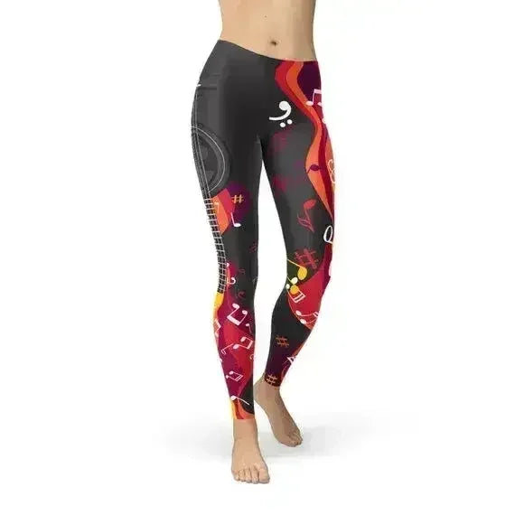 Leggings Guitare et Note de Musique